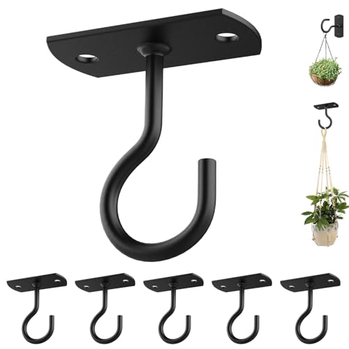 Ceiling Hooks for Hanging Plants 6Pack 2.5in Black - color: Black, size: 2.5In 6Pack