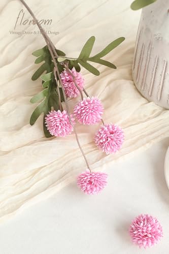 Floroom 5pcs Fuchsia Pink Faux Silk Mums Artificial Flowers, Bulk Fake Small Mini Chrysanthemums with Stems for DIY Wedding Centerpieces Floral Arrangements Vase Fillers Home Decorations - color: Fuchsia Pink, size: 5pcs