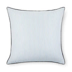 Hofdeco Premium Coastal Hampton Outdoor Performance Throw Pillow Cover Only, 22"x22" Water Repellent, UV and Fade Resistant for Backyard, Couch, Poolside, Azure Blue Indigo Woven Coastline Stripes - color: Azure Blue Indigo Coastline Stripes 22"x22"