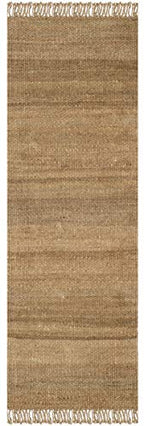 SAFAVIEH Natural Fiber Collection Runner Rug - 2'6" x 6', Natural, Handmade Boho Fringe Woven Jute, Ideal for High Traffic Areas in Living Room, Bedroom (NF368A) - color: Natural, size: 2'6" x 6' (Runner)