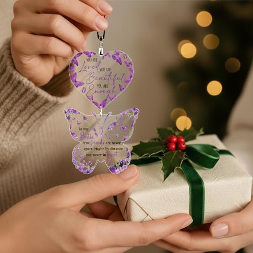 Best Friend for Women - Unique Purple Butterfly Desk Decor - Bestie Best Friend Birthday Gifts for Women Friendship for BFF Bestfriend - Desk Decor for Woman - Christian Gifts - color: 17 - Bestie Butterfly