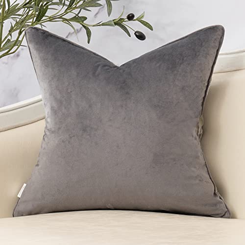 Yangest Dark Grey Twigs Throw Pillow Cover Branches Velvet Cushion Case Neutral Pillowcase for Sofa Couch Bedroom Living Room Home Decor,18x18 Inch - color: Grey, size: 18" x 18" (Pack of 1)