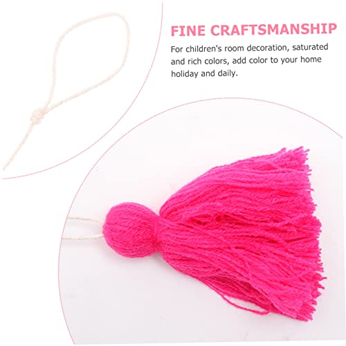 Ciieeo Boho Style Fringed Tapestry Retro Decor Wall Hanging Tassel Adornment Macrame Decor for Living Room - color: Pink