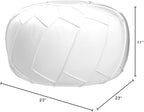 Moderner Faux Leather Pouf Unstuffed Ottoman Moroccan Footstool, Floor Footrest Cushion, Storage Solution - Natural Brown Color (White, Round)