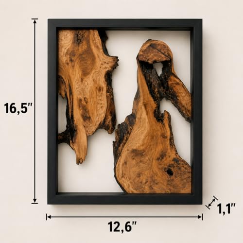 Brinxin Natural Cedar Wood Wall Art Decor - 16.5 x 12.5 Inch Rustic Carved Wooden Wall Art Decor Set of 3 - Live Edge Wood Slab Rustic Wall Sculpture - Wood Decorative Pieces - Wood Art Wall Decor Large