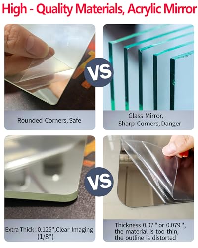 Shatterproof Peel And Stick on Mirror Tiles for Wall Decorative, 4 pcs 8.1”x8.1” Unbreakable Small Mirrors For Wall Classroom Decor, Toddlers Mirror for Kids Bedroom, Plastic Door Adhesive Mirrors - color: Silver, size: 8.1"L x 8.1"W