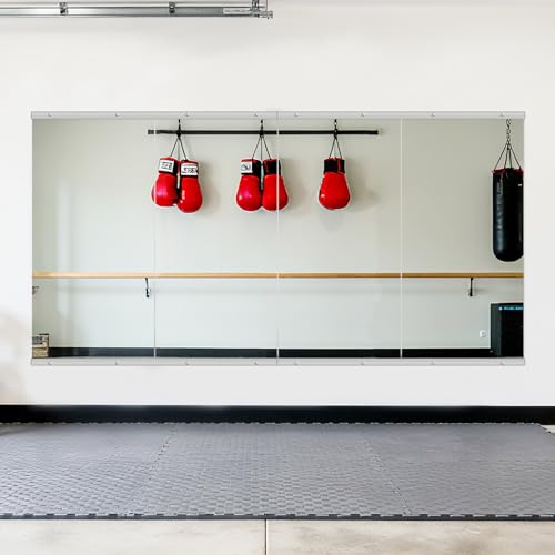 Ruomeng Home Gym Mirror, 48''x24''x2PCS Full Length, Large Frameless Body Mirror Tempered Glass for Gym, Workout, Yoga, Garage, Dance Studio - size: 48"x24"-2pcs