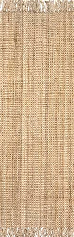 Nuloom Daniela Natural, 2'6" x 6', Handmade, Jute, Tassel, Soft and Textured, High Traffic, Stain Resistant, Easy Clean, Durable Runner for Bedroom, Living Room, Dining Space, Foyer, Entryway - color: Natural, size: 2'6" x 6' (Runner)