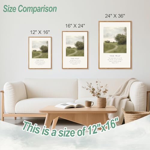 CHDITB christian Framed Canvas Wall Art, Inspirational Scripture Wall Decor, vintage Nature religious Pathway Wall Painting, Neutral the truth Bible verse Art Prints for Zen Prayer Decor 12”X16”x3 - color: Bible wall art 2