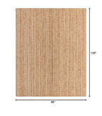 Rugs.com Hand Braided Jute Rug – 8' x 10' Natural Flatweave Rug Perfect for Living Rooms, Large Dining Rooms, Open Floorplans - size: 8' x 10'