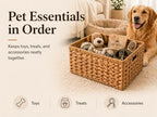 Wicker Storage Basket, Water Hyacinth Basket for Organizing, Rectangular Wicker Storage Baskets for Shelves, Small Wicker Basket with Built-in Handles, Natural, 12.6 x 8.66 x 6.3 Inch