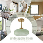 Milk Glass Ceiling Light Semi Flush Mount Ceiling Lights fixtures with Milk Green Glass Shade Mid Century Modern Flush Mount Lighting Gold Brass Close to Lamp for Hallway Kitchen Sink - color: Milk Green 2