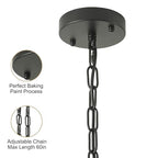 20"Rattan Large Boho Chandelier Ceiling Light Fixture, 6-Light Farmhouse Wicker Hand-Woven Chandelier Rattan Ceiling Pendant light Fixture for Dining Room Bedroom Hallway Kitchen Island(Black) - color: Black 6-Light 20" T-Shape