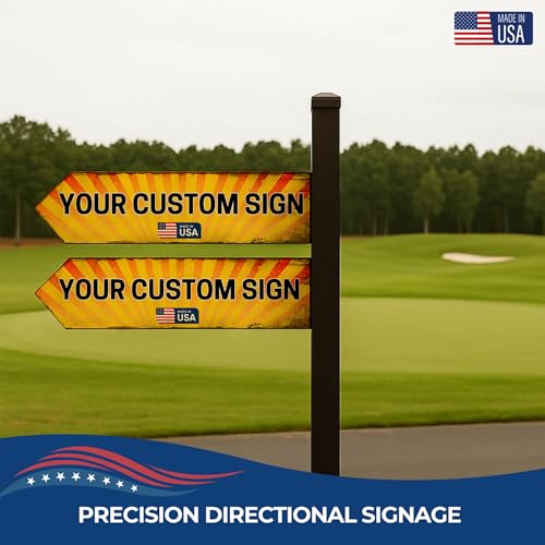 Custom Right Arrow Metal Sign by DC - Personalized Directional Sign with Your Photo, Text or Logo | Rust-Free Metal Display for Indoor & Outdoor Use | Weatherproof Arrow | Made in USA | Multiple Size - color: Metal Arrow Sign - Right Custom