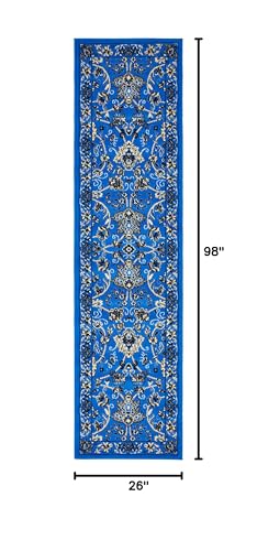 Unique Loom Sialk Hill Collection Area Rug - Washington (2' 2" x 8' 2" Runner, Dark Blue/ Black) - color: Dark Blue/Black, size: 2'2" x 8'2" (Runner)