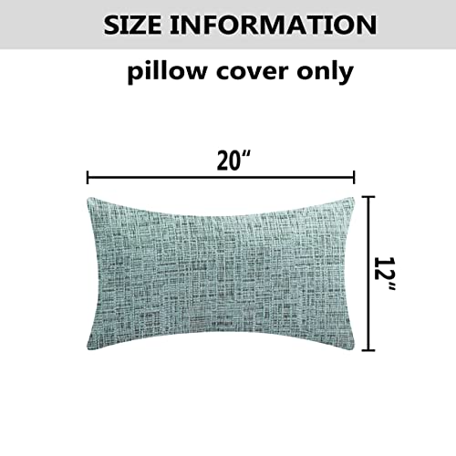 Home Brilliant 12x20 Pillow Cover Set of 2, Lumbar Chenille Pillow Covers Plush Velvet Decorative Throw Pillow Cases for Couch Living Room,12 x 20 Inch(30x50cm), Teal - color: Teal, size: 20" x 12" (Pack of 2)