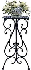 NAKUPE Metal Plant Stand Indoor Outdoor, Single Flower Pot Stands 22.5 Inch Tall, Planter Pedestal Holder for Patio Corner Garden Porch Farmhouse, Black(1 Pack)