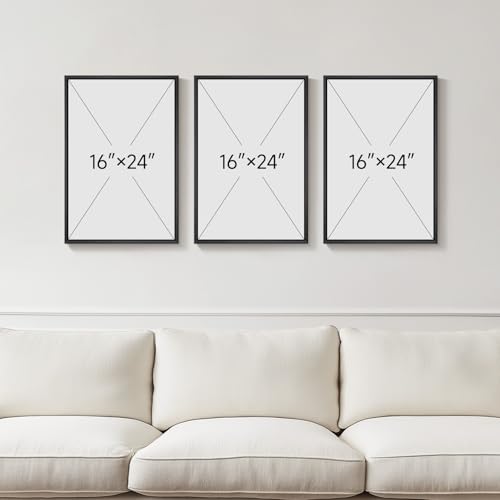 Framed Neutral Abstract Wall Art, Set of 3 Modern Canvas Prints Paintings Artwork for Walls, Minimalist Black and Beige Pictures for Living Room Hallway Stair Bedroom Office Wall Decor 16x24 Inch - color: Neutral, size: 16" W x 24" H x 3pcs