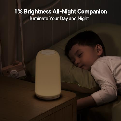 ROOTRO Cordless Table Lamps Rechargeable, Touch Lamp for Bedroom [Sleek Design & RGB Mode] 4-Level Brightness Small Bedside Lamp, LED Lamp Multi-Color Smart Nightstand Light for Living Room Home Gifts - color: White Cordless Lamp