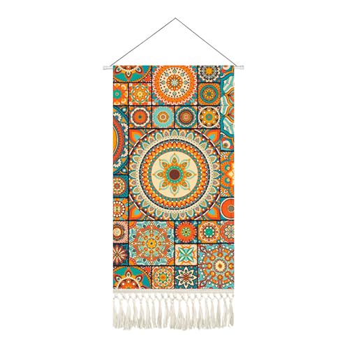 capasin Mandala Boho Macrame Wall Hanging Tapestry For Bedroom Tapestries Vertical Art Fabric Decor Door Living Room Bohemian (Style A, 17.5 * 43) - style: Style A