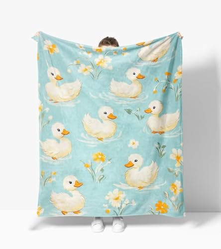 Duck Blanket Warm Plush Duck Flannel Throw Blanket Super Soft Fleece Cozy Fuzzy Ducks Stuffed Animal Blanket Gifts for Kids Teens Adults Room Decor 40"X50" - color: Duck, size: 40"X50"