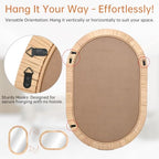 FUIN Handcrafted Rattan Oval Wall Mirror 20x30 – Natural Woven Wicker Frame for Boho Living Room & Entryway – High-Definition Shatter-Resistant Mirror – Vertical or Horizontal Biophilic Home Decor