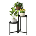 Plant Stand indoor outdoor-3 Tier black Tall Metal Flower Pot Holder 9in Wide Potted Display Rack - Heavy Duty Corner Plant Shelf for Patio Garden Balcony Living Bedroom Room