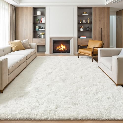 Jelymark Super Soft Shaggy Rug for Bedroom, 8x10 Feet Fluffy Carpet for Living Room, Fuzzy Indoor Plush Area Rug for Home Decor, Furry Floor Rugs for Dorm, Kids Nursery Rug for Girls, Cream White - color: Cream White, size: 8' X 10' (Rectangular)