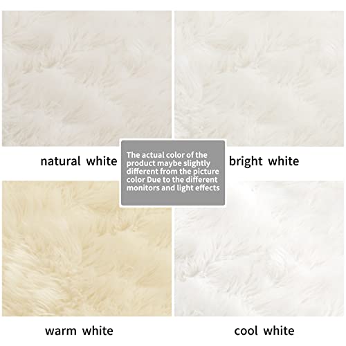 Faux Fur Rug Sofa Chairs Cover, White Small Rug for Bedroom, 2X3 Shaggy Furry Rugs for Kids Room, Shag Fluffy Rugs for Nursery Room, Soft Fuzzy Plush Carpet, Cute Floor Dorm Decor - color: White, size: 2' x 3' (Sheepskin)