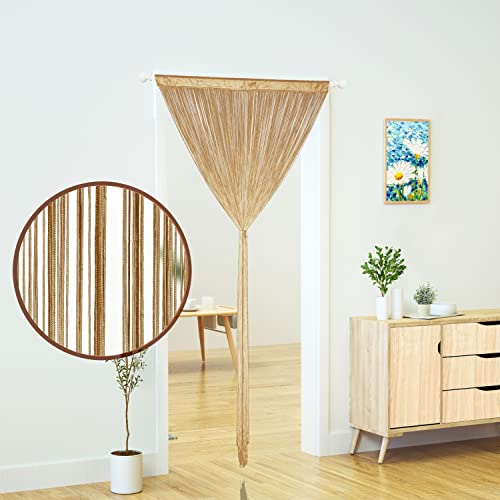 YaoYue Doorway String Curtain Door Curtains,Boho Hippie Hanging Fringe Room Divider for Patio Bedroom Closet Kitchen Laundry,Room Window Wall Door Decor(39×79in/100×200cm,Ecru) - color: Ecru, size: 39"W x 79"L (Pack of 1)