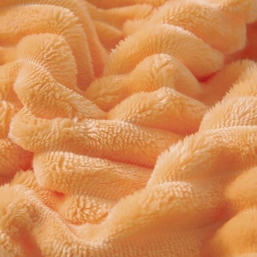 Warm Yellow Sherpa Fleece Throw Blanket 50”×60” for Couch Sofa Bed,Super Soft Cozy Plush Double Side Thick Flannel Blanket with Striped Design Lightweight for Adults,Woman,Girls - color: Warm Yellow, size: 50×60inch