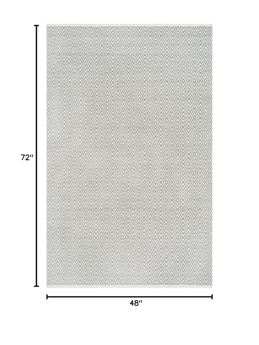 SAFAVIEH Boston Collection 4' x 6' Grey BOS682E Handmade Flatweave Cotton Area Rug - color: Grey, size: 4' x 6' (Rectangular)