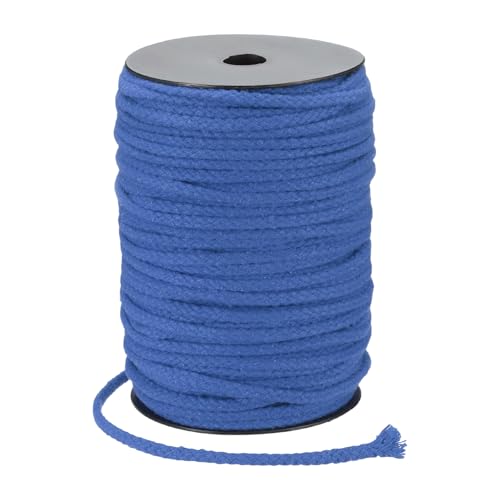 MECCANIXITY Macrame Cord 5mm x 295 ft Handmade Natural Cotton Rope, 8 Strand Twisted Braided Rope Cord for Plant Hanger Wall Hanging Dream Catcher Crafts Home Decoration, Dark Blue - color: Dark Blue