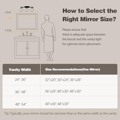 40"x30" Bathroom Mirror with Natural Wood Frame for Wall, Large Rectangle Vanity Mirror Rustic Farmhouse Decor Mirror, Anti-Rust Explosion-Proof, Hangs Horizontally or Vertically, Solid - color: Solid, size: 40"L x 30"W