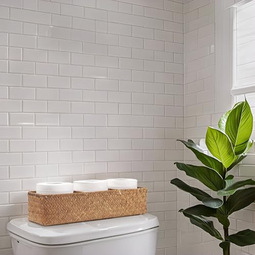 XIMISISE Seagrass Storage Basket for Bathroom, Toilet Basket Tank Topper, Wicker Bathroom Basket, Woven Storage Basket (16.5" x 5.5" x 3.5") - color: Natural, size: 16.5" x 5.5" x 3.5"