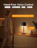 Govee Smart Cordless Table Lamp Classic (No Adapter), RGBIC Rechargeable Table Lamp for Bedroom, Living Room, Portable Desk Lamp Works with Matter, LED Bedside Lamp with 72 Scenes Modes, Timer, 500lm