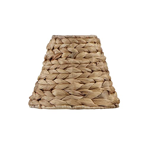 Aspen Creative 51004 Empire Clip On Chandelier Water Hyacinth Lamp Shade, 3" Top x 6" Bottom x 4-3/4" Slant Height - color: Water Hyacinth