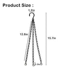 3 Pack16 inches Black Hanging Basket Chain,Flower Pot Basket Chains 3 Point Replacement Chain Hangers for Lanterns, Bird Feeders, Planters and Other Ornaments