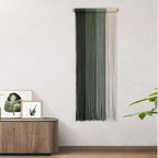 TANNCOY Green Macrame Wall Hanging, Handmade Long Boho Tapestry Decor Wall Art for Living Room, Office, Home, 40" L x 15.75" W