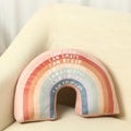 Menkxi Rainbow Throw Pillow Gift Boho Back to School Throw Pillow for Girls Kids Classroom Reading Corner Book Center Daily Affirmations Cushion Arch Shaped Motivational Home Bedroom Playroom(Classic)