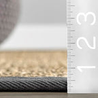 Nuloom Elijah Dark Grey/Natural, 3' x 5', Basketweave, Seagrass, Soft and Textured, High Traffic, Stain Resistant, Easy Clean, Durable Area Rug for Bedroom, Living Room, Dining, Den, Foyer, Entryway - color: Dark Grey, size: 3' x 5' (Rectangular)
