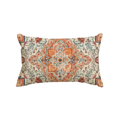 AVOIN colorlife Boho Throw Pillow Cover, 12 x 20 Inch Bohemia Ethnic Style Carpet Pattern Cushion Case for Sofa Couch - size: 20" x 12" (Pack of 1)