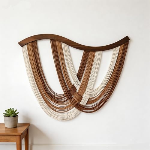 Large Macrame Wall Hanging Macrame Wall Decor Tapestry For Headboard Bedroom Livingroom Boho Fiber Home Art (Brown-D) - color: Brown-D