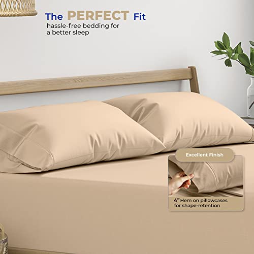 THREAD SPREAD 100% Cotton Pillow Cases Queen Size Set of 2 - Luxury 400 Thread Count Queen Pillow Cases (Taupe), Soft Cooling Breathable Hotel Cotton Pillowcases, Fits Standard Pillows - color: Taupe, size: Queen - Pack of 2