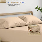 THREAD SPREAD 100% Cotton Pillow Cases Queen Size Set of 2 - Luxury 400 Thread Count Queen Pillow Cases (Taupe), Soft Cooling Breathable Hotel Cotton Pillowcases, Fits Standard Pillows - color: Taupe, size: Queen - Pack of 2
