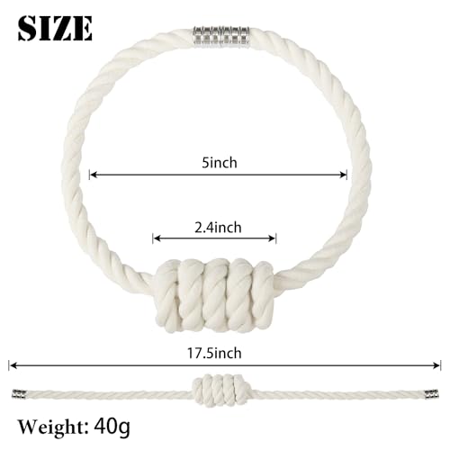BEL AVENIR Magnetic Cotton Curtain Tiebacks, Decorative Drapery Holdbacks Modern Woven Tie-Backs with Exquisite Knot (Cotton, 2 Pack) - color: Cotton, size: 2 Pack