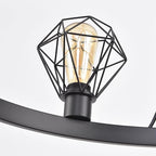 Wagon Wheel Chandelier Modern Farmhouse Pendant Light,Black Farmhouse Chandelier, 6-Light Wagon Wheel Chandelier with Adjustable Height, Dining Room Light Fixture, Hanging Lights - color: B