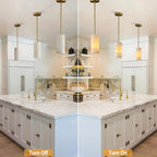 YUYI Alabaster Pendant Light for Kitchen Island, H-9.5in Modern Brass Hanging Light Fixture with Natural Alabaster Stone Shade, Adjustable Pendant Lighting Over Sink, Dining, Bar, Counter - color: 1-Gold, size: 1 Pack