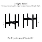FaithLand Mid Century Plant Stand Indoor Outdoor (EXCLUDING 12" Plant Pot) , Hold Up to 12 Inch Planter, Metal Planter Stand, Potted Plant Holder, Black - Fits Snake Plant - Upgraded Design. - size: 12 inch