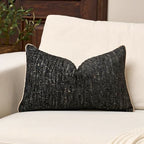 Yangest Chenille Pillow Cover 12 x 20 Inches, Thick Textured Rectangle Throw Pillow Cover Farmhouse Modern Soft Accent Couch Neutral Pillow Cover for Living Room Bedroom, Black - color: Black, size: 20" x 12" (Pack of 1)
